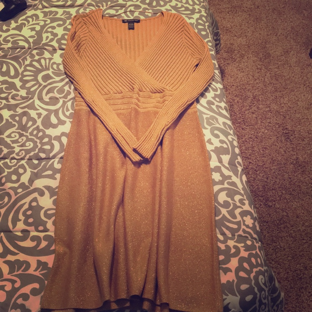 Gold sweater dress
